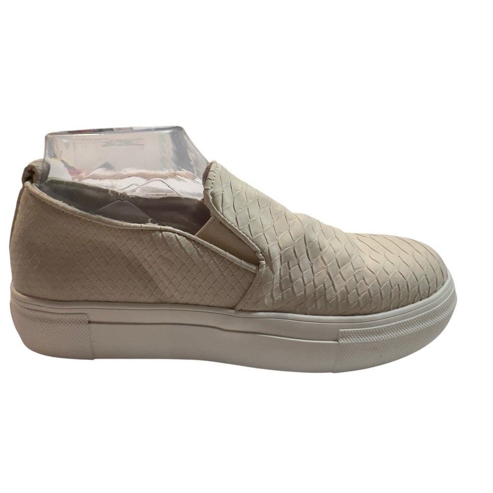 MIA ELA-SK‎ Ivory Python Texture Platform Slip On Sneaker Size 8.5M Casual